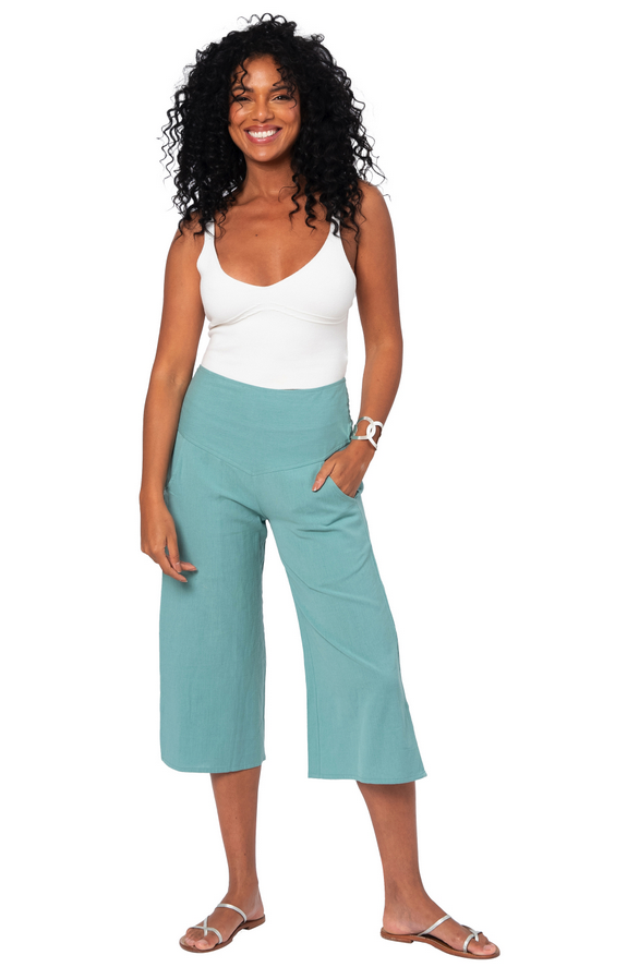 Pantalón lino capri