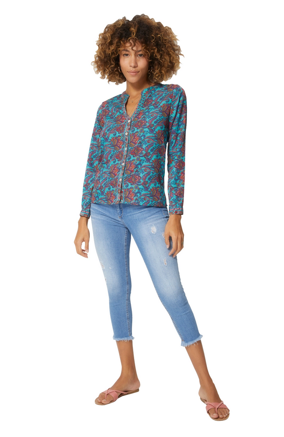 Blusa ceñida Begur - azul