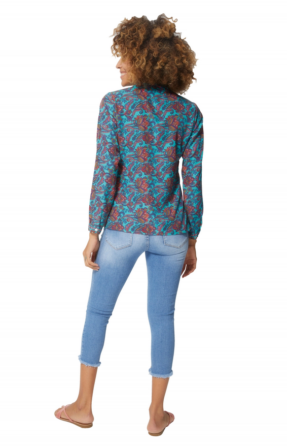 Blusa ceñida Begur - azul