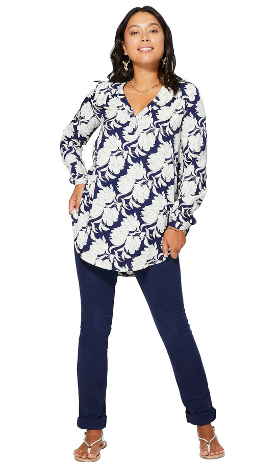 Blusa larga Sus - azul marino