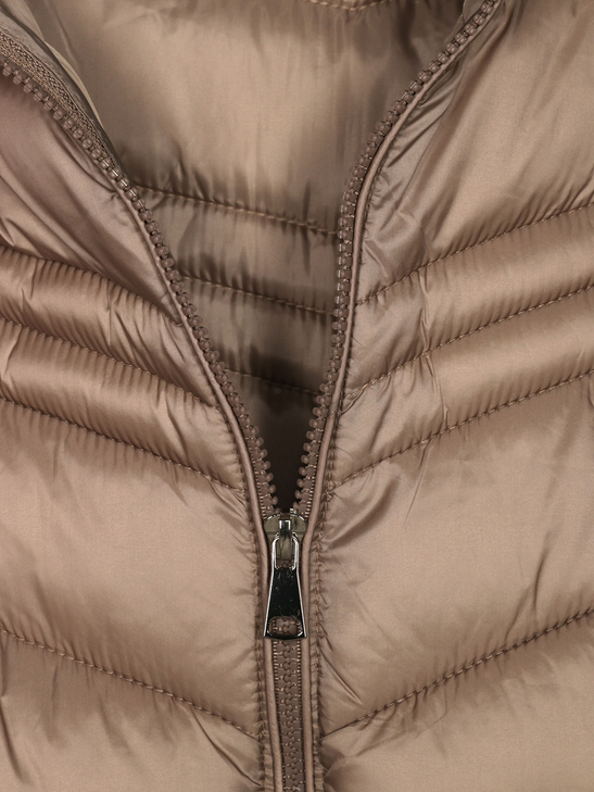 Chaqueta metalizada capucha - beige