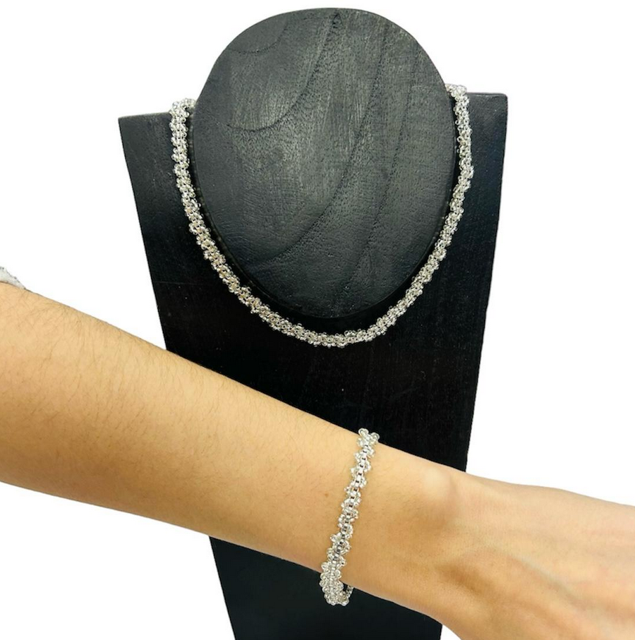 Set pulsera y collar - plata