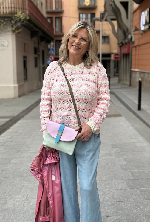 Conjunto calado rosa