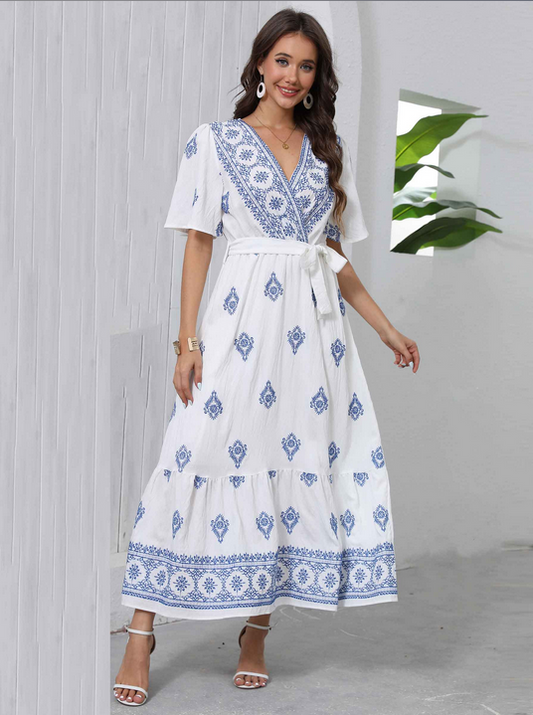 Vestido largo bordado