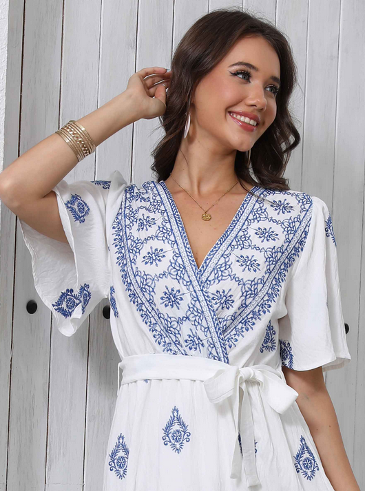 Vestido largo bordado