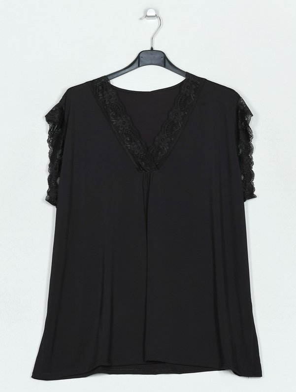 Top fluido encaje curvy - varios colores