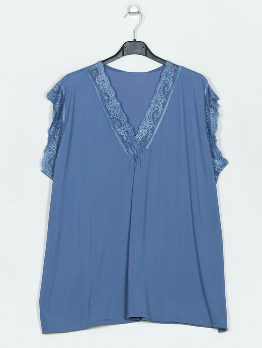 Top fluido encaje curvy - varios colores