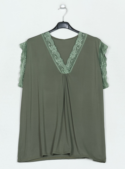 Top fluido encaje curvy - varios colores