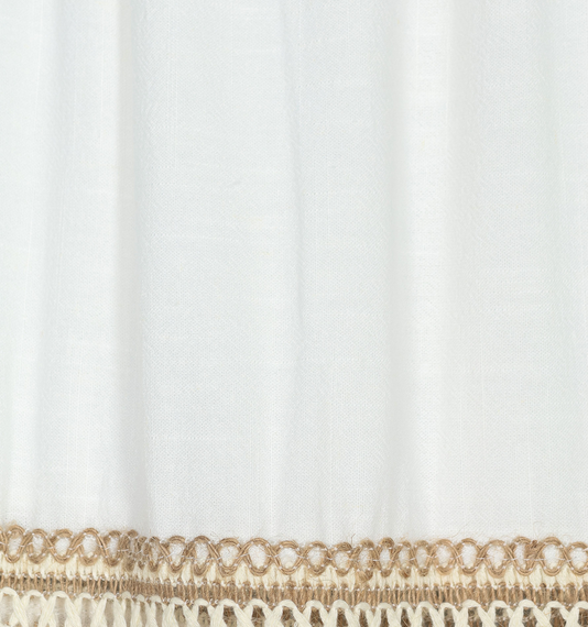 Falda efecto lino crochet - beige y blanco