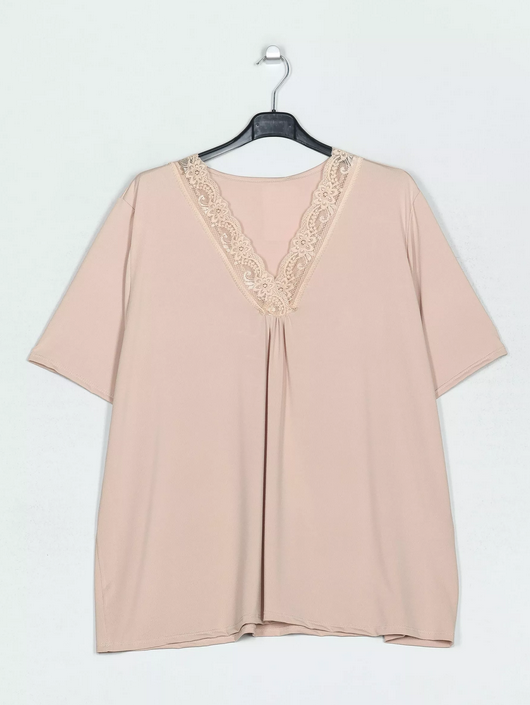Blusa fluida encaje curvy