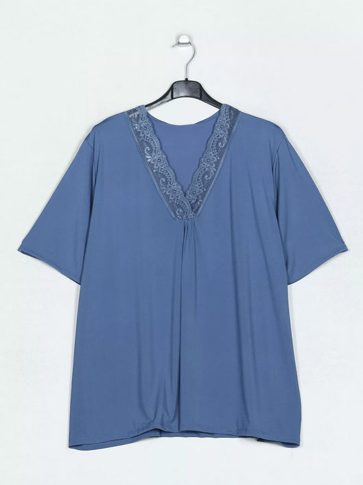 Blusa fluida encaje curvy