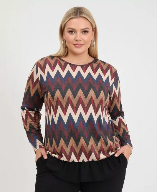 Blusa curvy estampado lurex