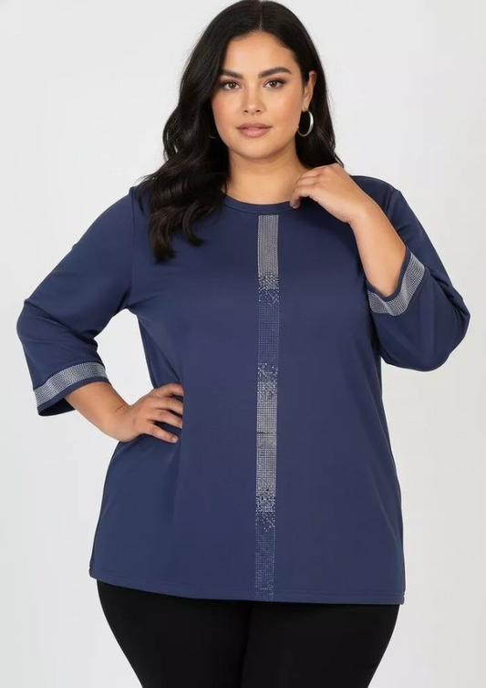 Top curvy con strass