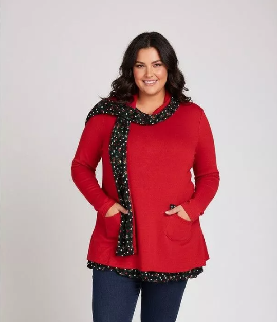 Túnica - Suéter con bufanda a juego