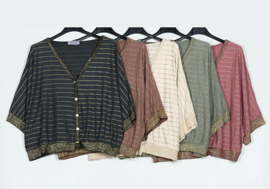 Chaqueta amplia rayas