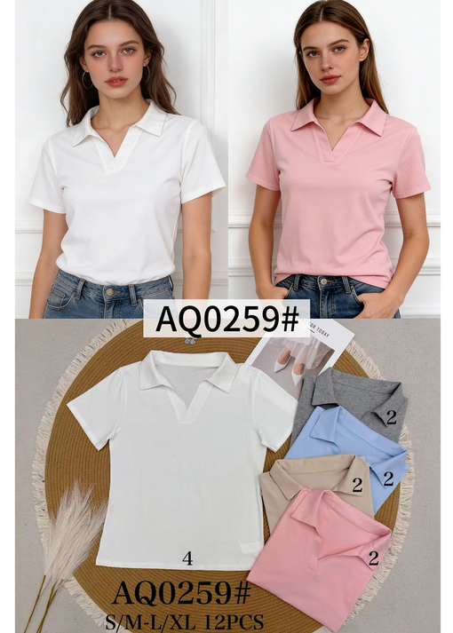Camiseta lisa cuello polo
