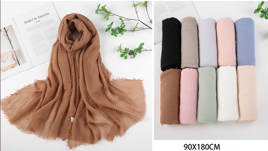 Fular liso textura arrugada