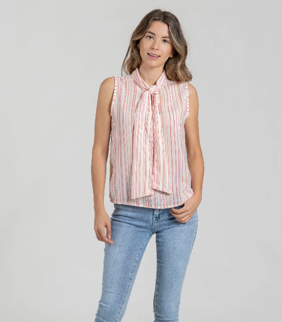 Blusa lino Rayas