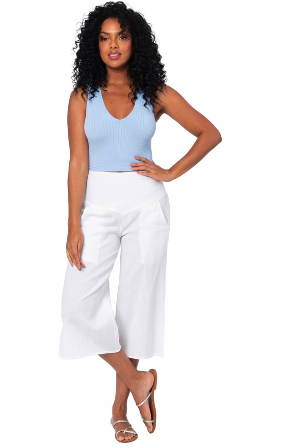 Pantalón lino capri