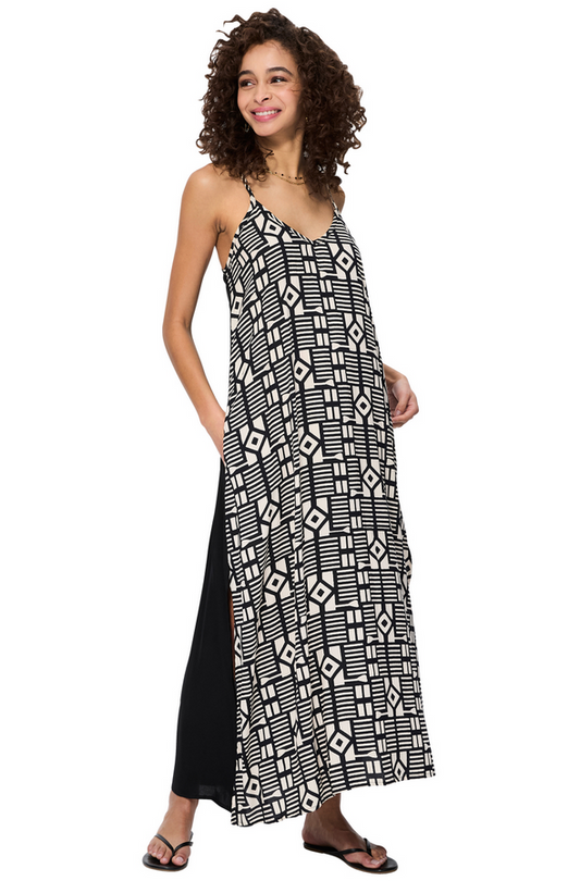 Vestido largo geometrico