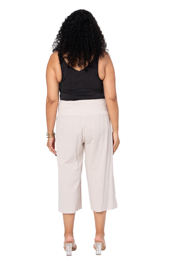 Pantalón curvy lino capri
