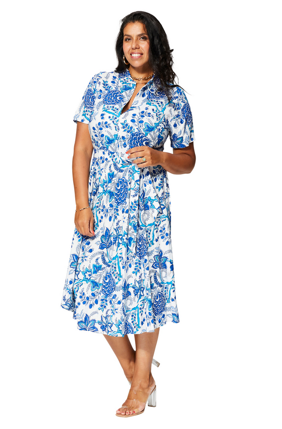 Vestido curvy Floral Azul