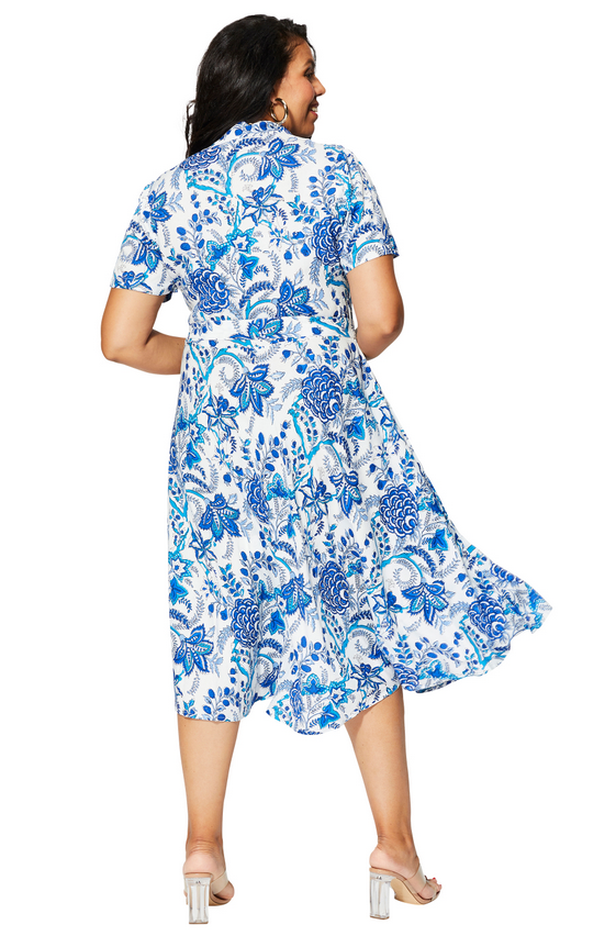 Vestido curvy Floral Azul