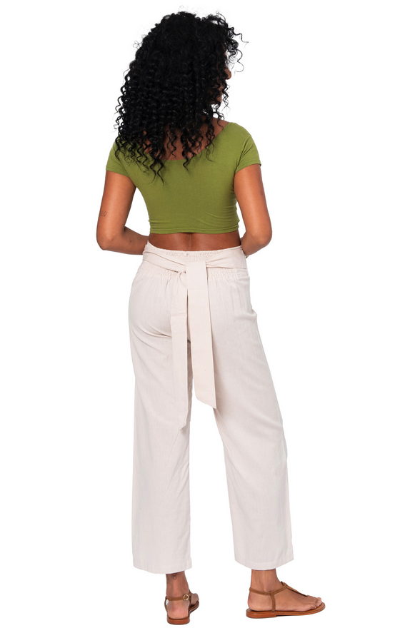 Pantalón largo lino