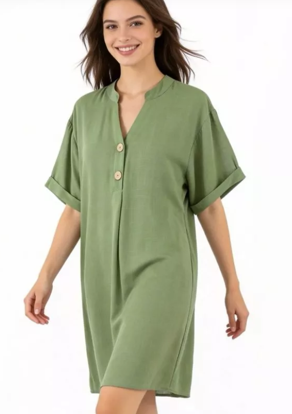 Vestido amplio de lino