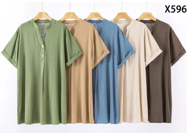 Vestido amplio de lino