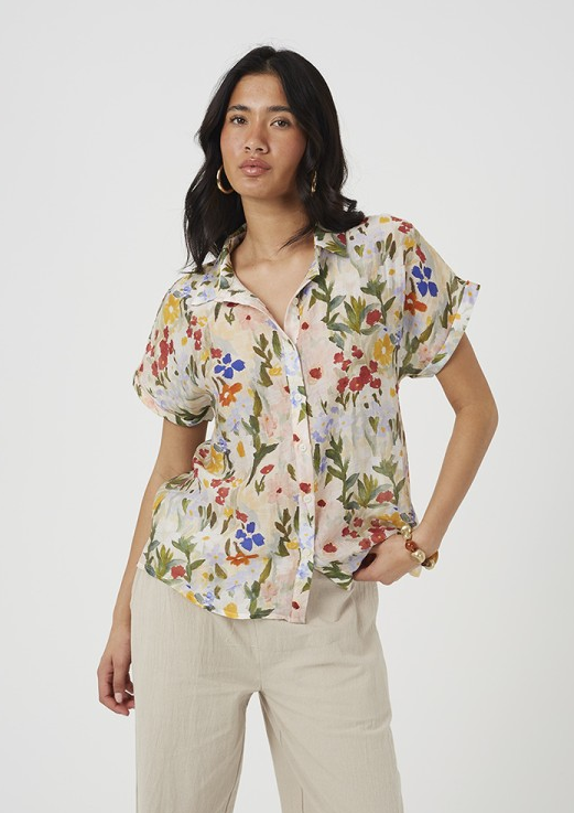 Camisa purpura floral