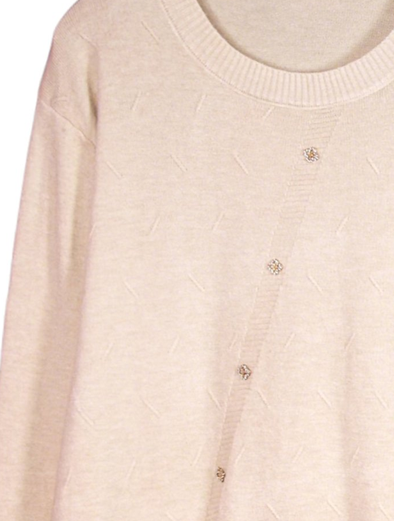 Jersey de punto con botones diagonales - crudo