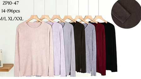 Jersey básico canalé cuello redondo