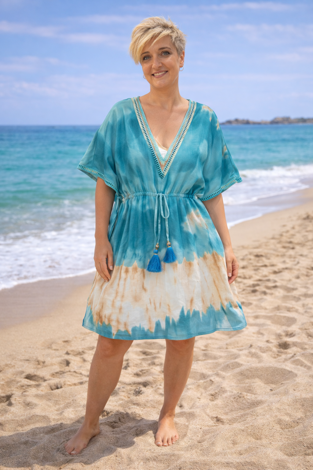 Vestido poncho degradado