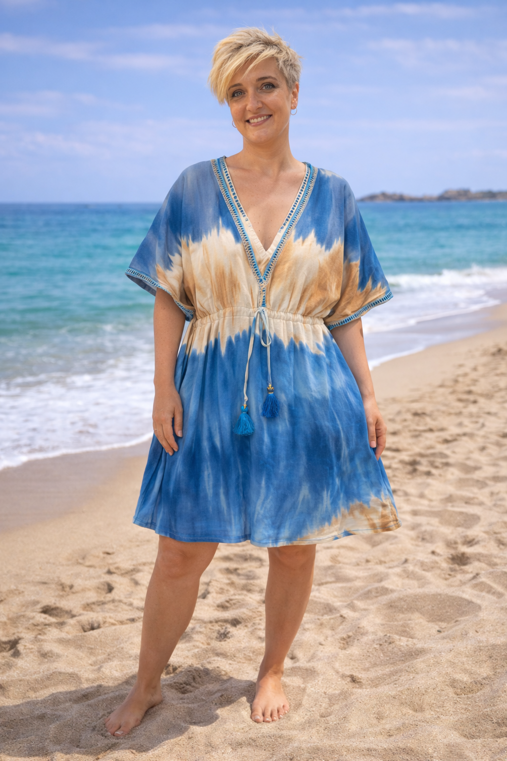 Vestido poncho degradado