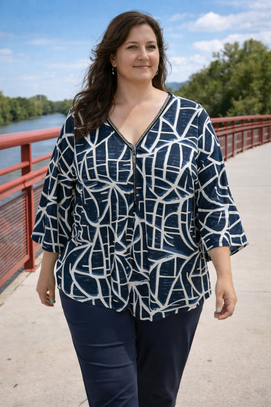 Blusa curvy abstracto