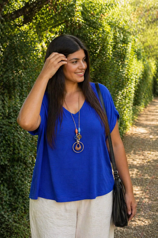 Blusa curvy con collar