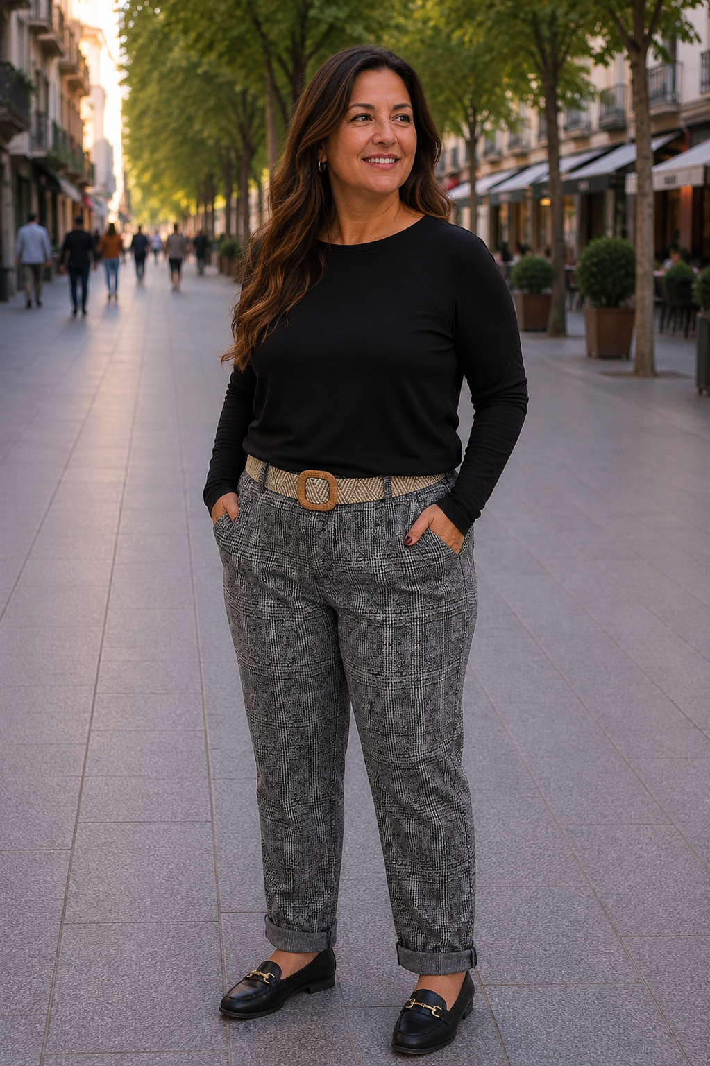 Jogger pata de gallo curvy