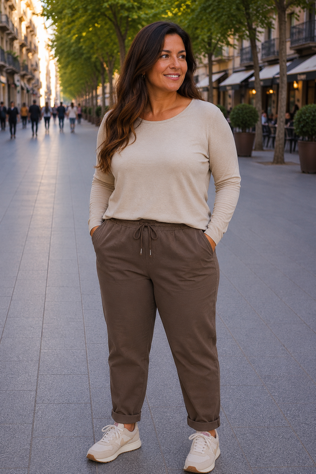 Jogger curvy - marrón