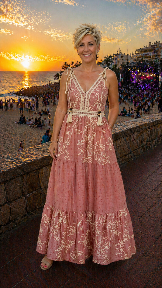 Vestido bordado Romántico
