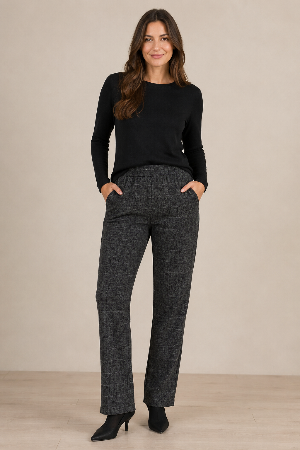 Pantalón cuadros negro