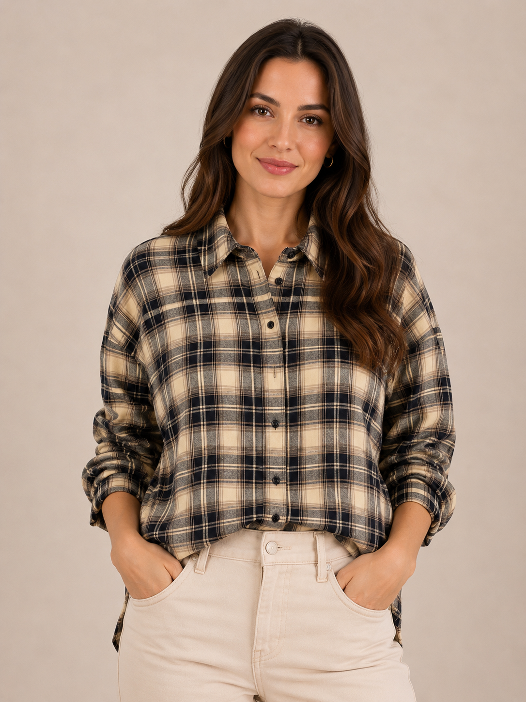Camisa cuadros azul marino
