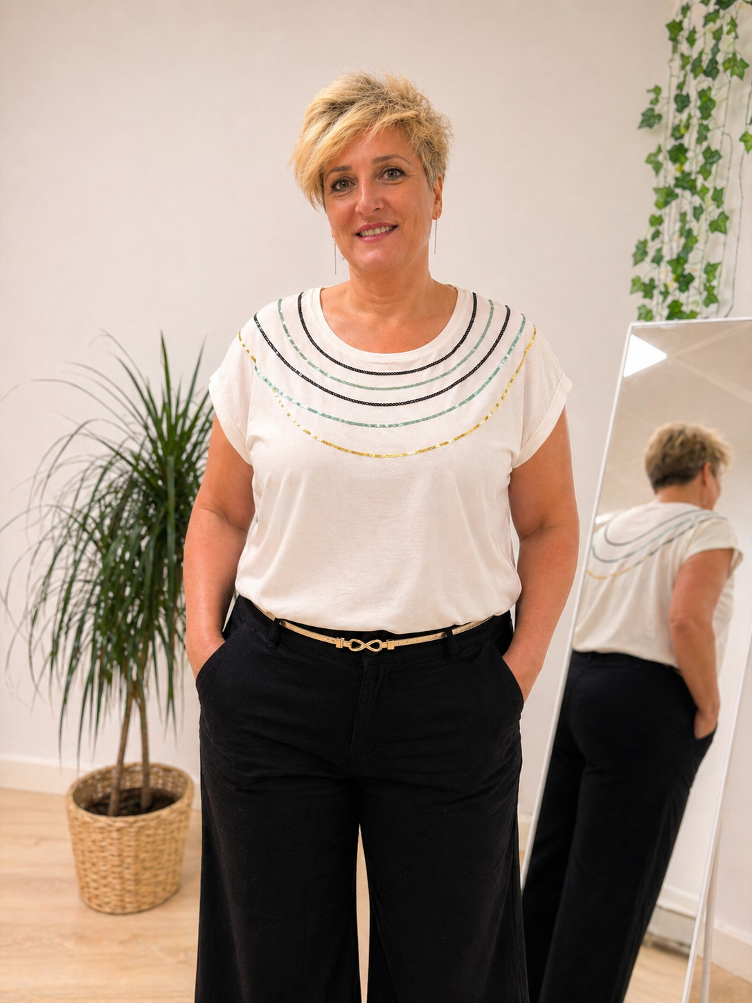 Camiseta curvy lentejuelas