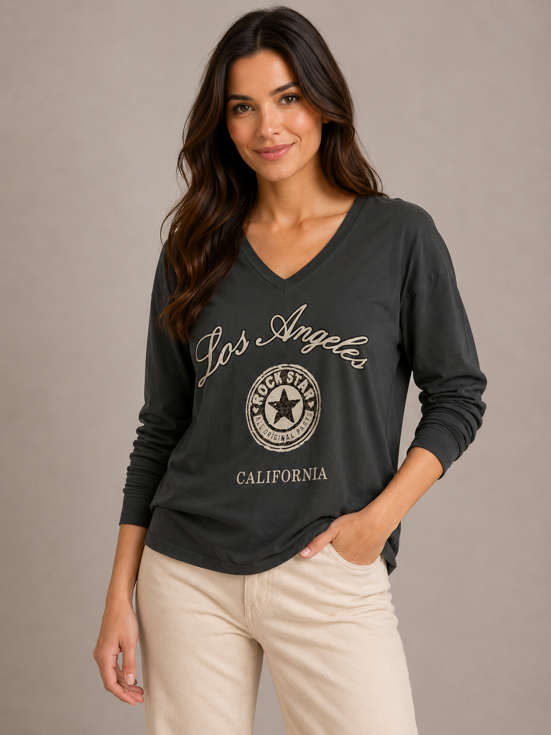 Camiseta Los Angeles gris oscuro