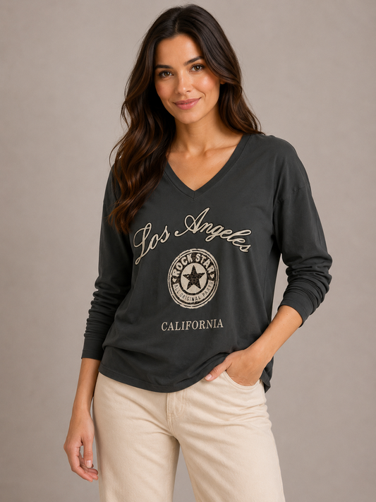 Camiseta Los Angeles gris oscuro
