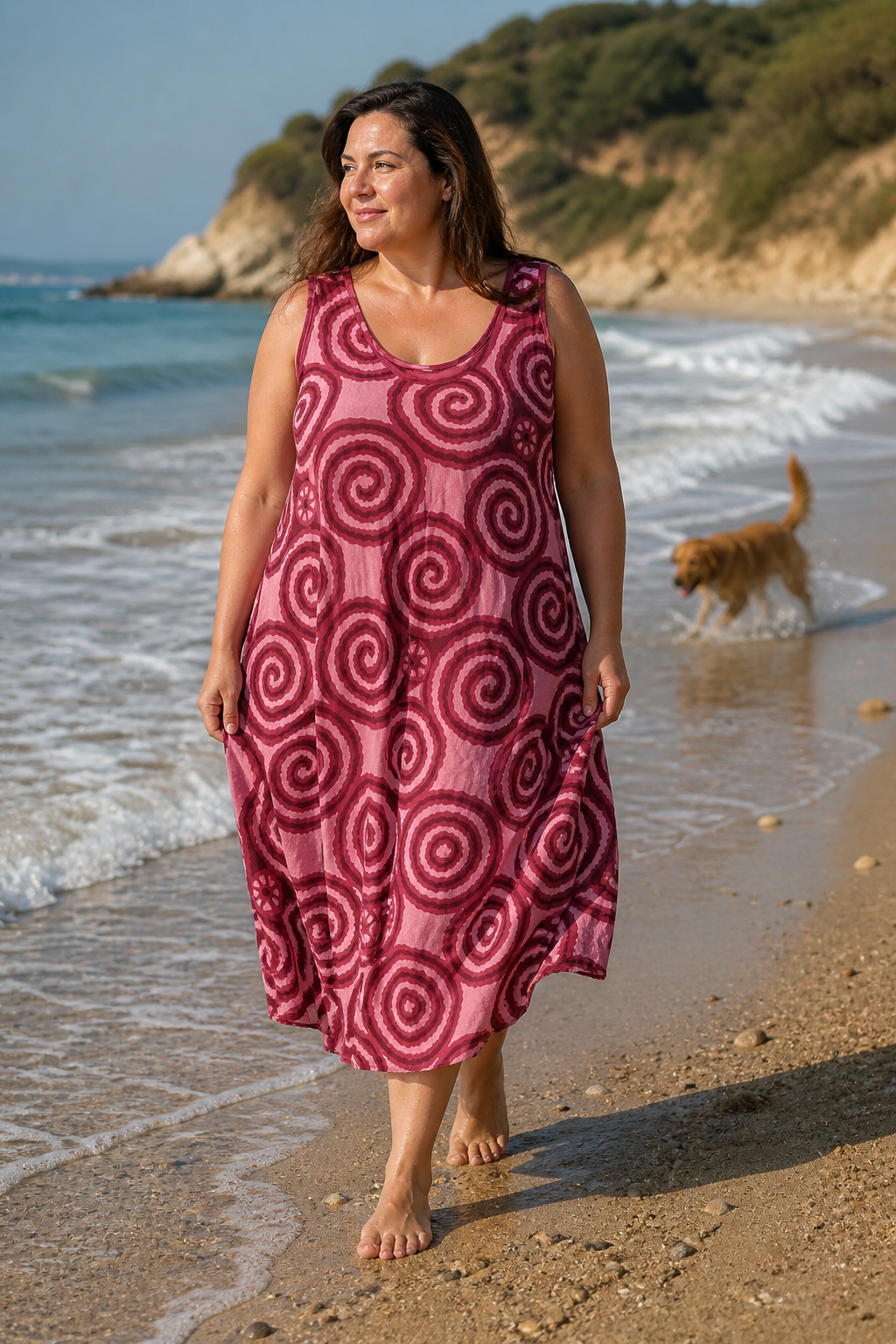 Vestido curvy sin mangas