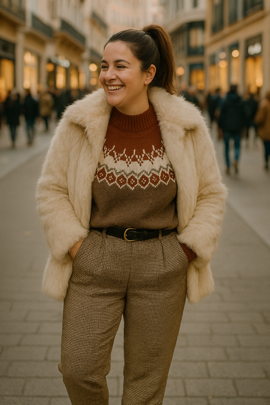 Pantalón ancho cuadros