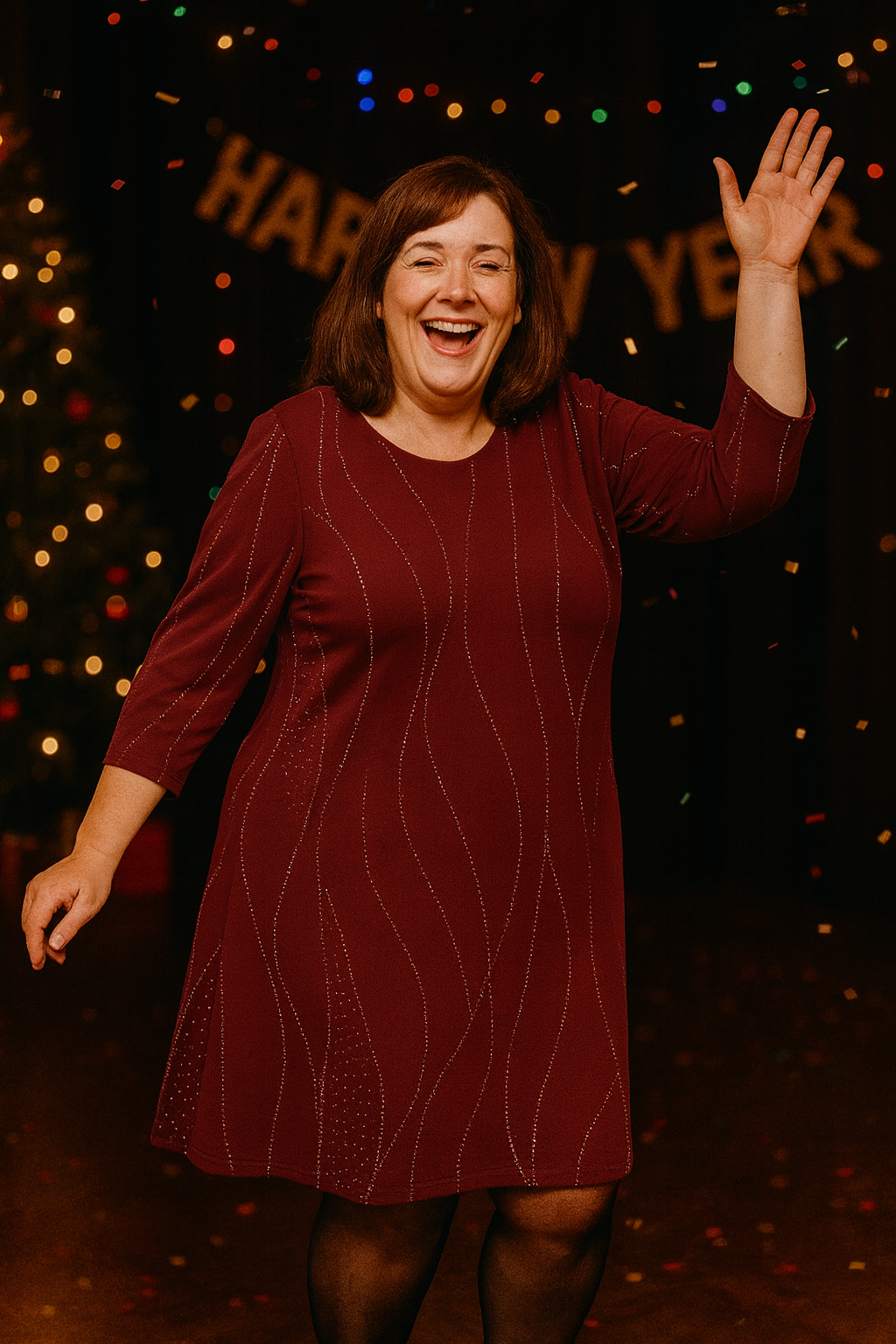 Vestido fiesta curvy midi