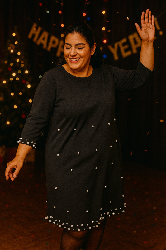 Vestido curvy perlas