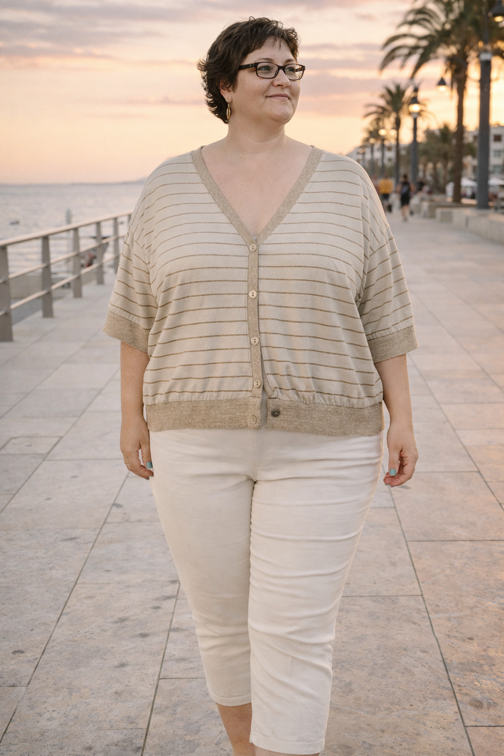 Chaqueta amplia rayas